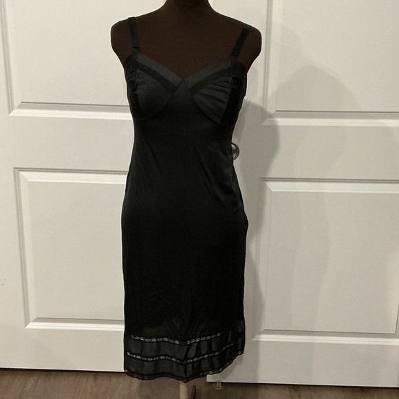 Kayser Vintage Retro Black Women's Glamour Romantic Slip Dress Size 34/Medium - Picture 1 of 11